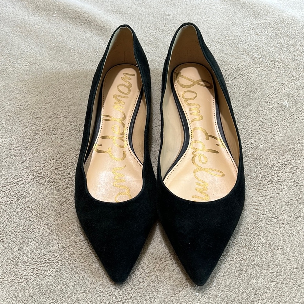 Sam Edelman black suede pointed toe flats size 7 W